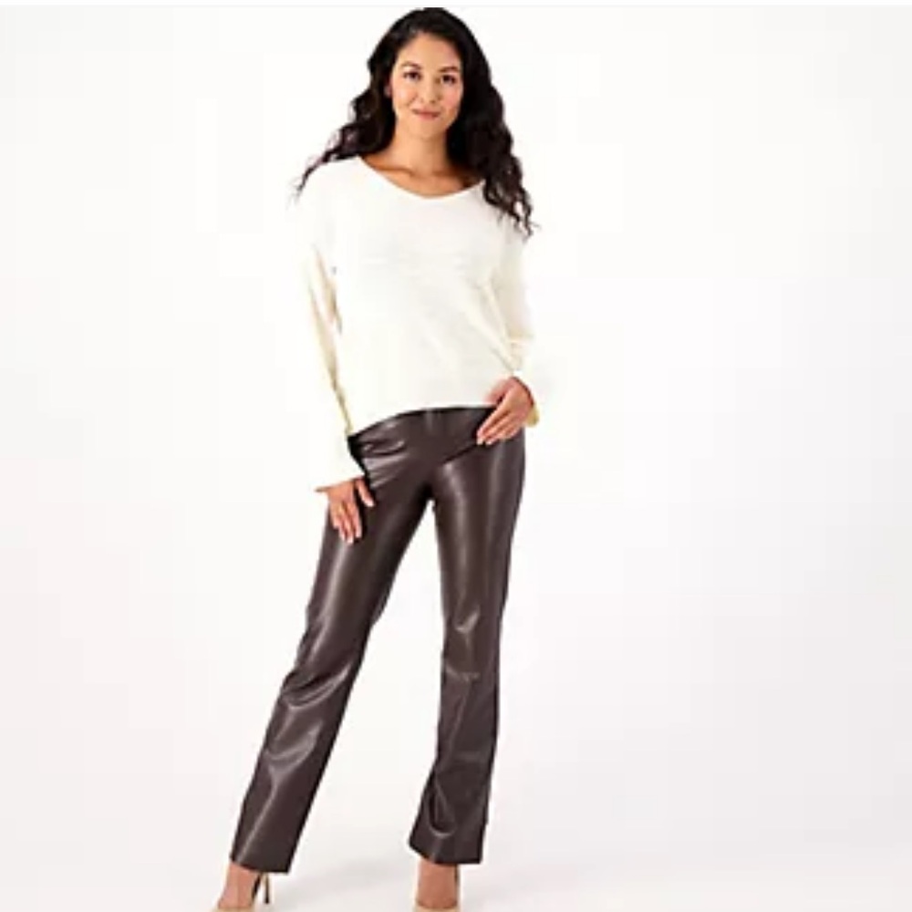 Nwt NYDJ Marilyn Straight Faux Leather Pant Sz 22W #G4